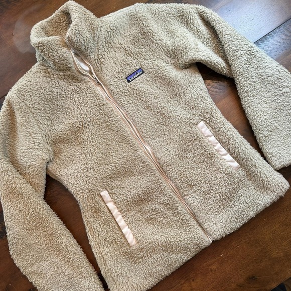 Patagonia Jackets & Blazers - Patagonia Jacket Womens Small Beige Los Gatos Fleece Full Zip Sherpa Lined